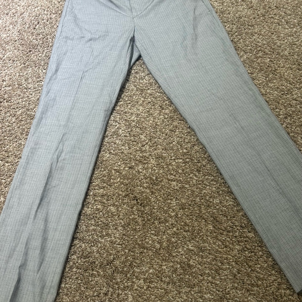 Banana Republic Light Gray Striped Trousers